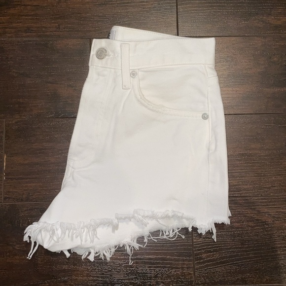 Agolde Parker Denim Short in White size 24 - Picture 4 of 4